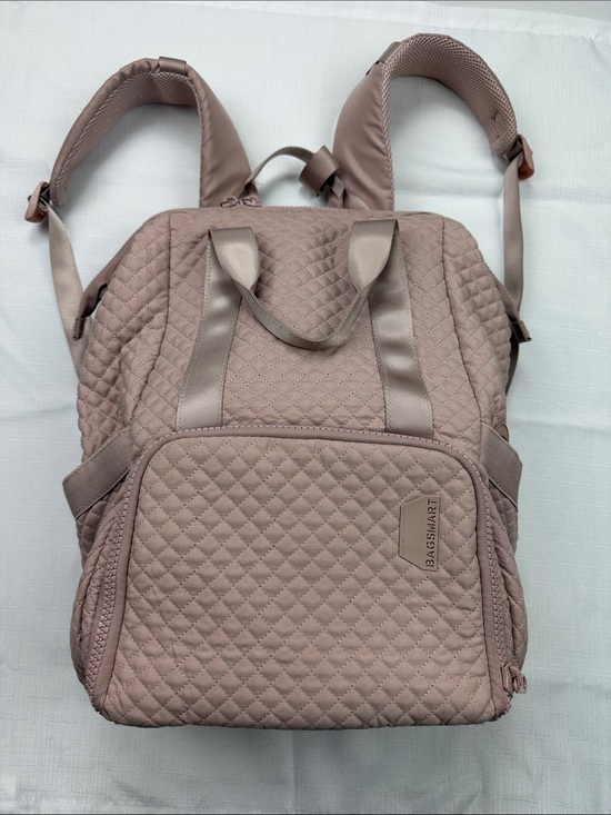 Bagsmart Handbags - Bagsmart Quilted Blush Pink Backpack